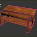 Wooden Outdoor Bench With Backrest And Sturdy Structure For Garden Seating Use