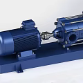 Blue Horizontal Multistage Industrial Pumps with Motor Drive and Base Mounting