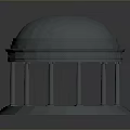 Detailed Classical Dome Structure Model With Circular Base And Column Supports