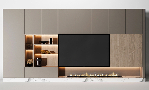 Modern TV Background Cabinet 3d model