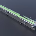 Industrial Conveyor Belt System With Green Belt Metal Frame Mobile Wheels And Drive Mechanism