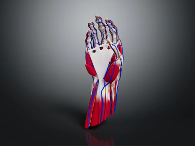 Medical Foot Anatomical Model with Skeleton Vessels and Muscles for Educational 3d model