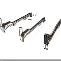 Three Long Industrial Conveyor Machinery with Metal Frame and Mechanical Components