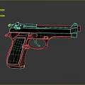 Classic Semi Automatic Pistol With Wooden Grip And Metal Frame Design