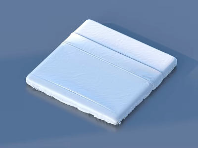 Neatly Folded Clean White Textured Cloth On Light Blue Surface 3d model