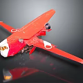 Vibrant Red Airplane Model With Detailed Wings And Shiny Fuselage