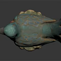 Turquoise Brown And Pink Decorative Bird Sculpture With Stone Cloud Base