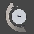 Game Movie Character White Circular Prop With Textured Surface And Central Component 3d model