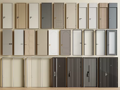 Double Doors Design With Various Styles Colors And Materials For Home Interiors 3d model