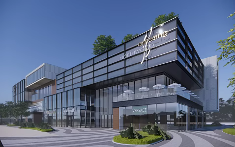 Modern Shopping Mall Building 3d model