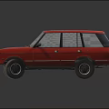Red Vintage SUV Exterior Design Featuring Classic Roof And Retro Styling