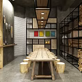 Modern School Indoor Activity Area With Wooden Structures Rope Decor And Storage Cabinets