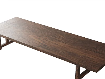 Modern Wooden Tea Table Set With Simple Design And Matching Chairs 3d model