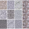 Garden Decorative Stone Textures with Various Natural Patterns and Surface Designs 3d model