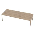 Minimalist Wooden Dining Table With Sleek Legs And Rectangular Top Design 3d model