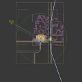 Road Infrastructure With Pedestrian Overpass Parking Area Vehicles Pedestrians Greenery And Street Lamps