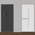 Modern Built in Silver And White Refrigerator Freezer With Water Dispenser In Cabinetry