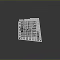 Detailed White Architectural Model With Arched Roof Decorative Spires And Chimney