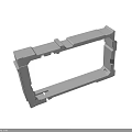 3D Rendered Mechanical Frame Structure With Rectangular Design And Connecting Parts