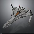 Advanced Futuristic Spaceship With Aerodynamic Structure Cockpit And Thrusters For Space Exploration