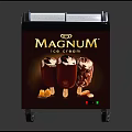 Magnum Ice Cream Display Freezer with Double Glass Door and Mobile Wheels
