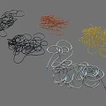 Tangled Wires of Various Colors Including Black Red Yellow and Silver
