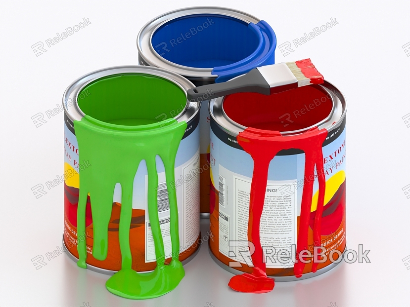 Paint Bucket Paint Brush Paint Paint Tool model