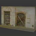 Old Weathered Building Facade With Wooden Doors Weathered Walls And Stone Steps