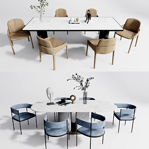 Modern Dining Table and Chair Combination Dining Table and Chair Combination Household Dining Table Dining Chair 3d model