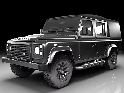 Black Classic Off Road SUV With Rugged Exterior Large Tires And Front Grille Design 3d model