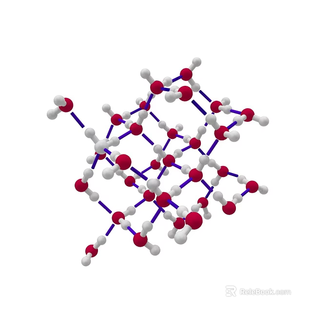 3D Molecular Structure Model With Red White Blue Spheres And Bond Connections 3d model 