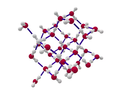 3D Molecular Structure Model With Red White Blue Spheres And Bond Connections 3d model
