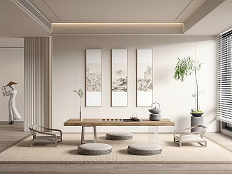 New Chinese Tea Room Tea Room Tea Table and Chair 3d model