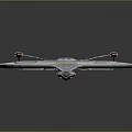 Futuristic Starship Model Design Featuring Disc Shaped Hull And Red Accent Warp Engines