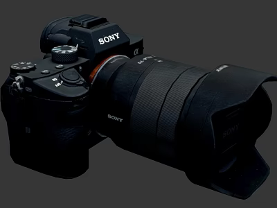 Sony Professional Digital Camera With High Quality Lens And Control Buttons Design 3d model