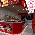 Sauce Duck Shop With Red Illuminated Signboard Cartoon Duck Logo And Displayed Dishes Outdoor