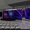 Technology Empowers Future Better Life Intelligent New Era Event Venue With Screens And White Seats