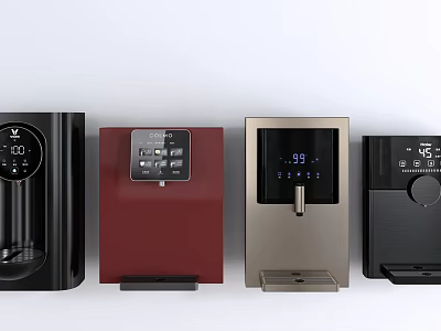Modern Daily Electrical Appliances Featuring Various Designs Colors Control Panels And Digital Displays 3d model