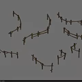 Multiple Wooden Fence Designs Featuring Various Curved And Straight Shapes
