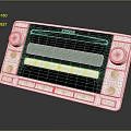 Toyota White Car Computer Panel With Green Display And Control Knobs 3d model