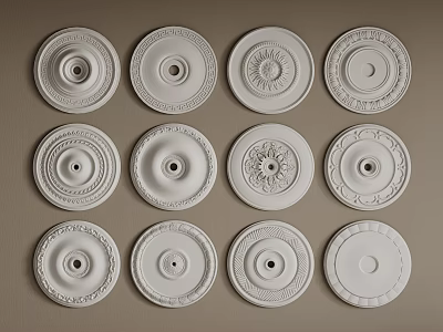 Ceiling Medallions Various Ornate Designs For Home Interior Decor With Intricate Patterns And Classic Styles 3d model