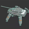 Mechanical Sci Fi Weapon with Four Legged Design and Metallic Cannon Structure 3d model