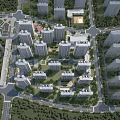 Aerial Planning View Of Modern Residential Area With High Rise Buildings Green Spaces And Roads