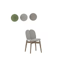 Modern Single Chair With Two Panel Upholstered Back And Wooden Legs