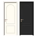 Modern White and Black Panel Doors with Gold Handles and Arch Square Panel Design