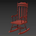 Traditional Wooden Rocking Chair With Classic Backrest Armrests And Smooth Rocking Base
