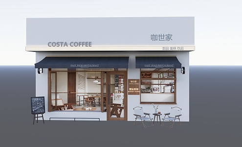 Cafe pop-up shop 3d model