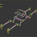 Industrial Robotic Mechanical Device With Jointed Arms And Metal Components