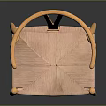 Wooden Frame Leisure Chair With Curved Back And Woven Seat Modern Design