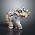 Exquisite Detailed Carved Elephant Sculpture With Intricate Patterns And Decorative Design
